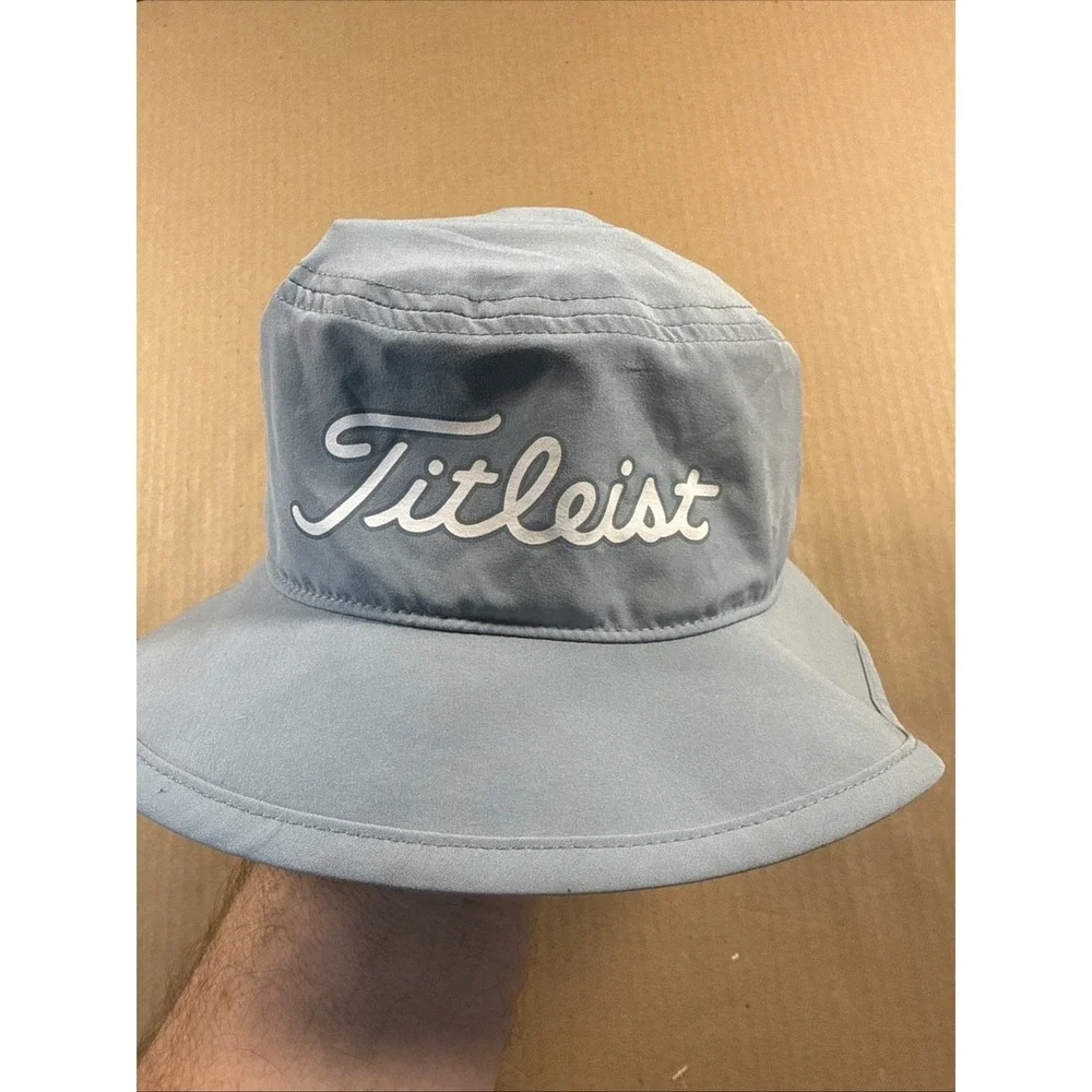 Titleist Golf Bucket Hat Men Grey Wide Brim Sun Boonie Cap Adjustable